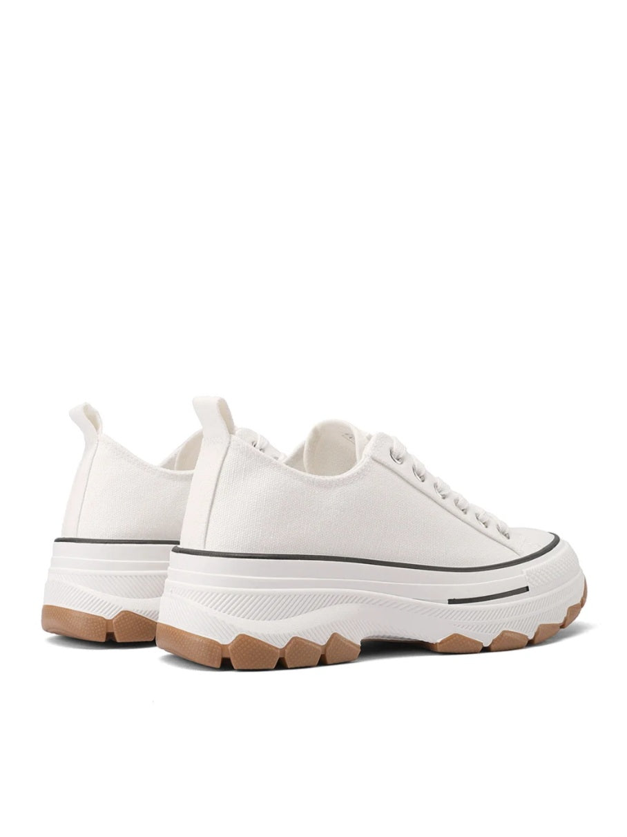 QUEEN HELENA XZ003, Sneaker Donna Chunky In Tela - Bianco, Beige, Blu