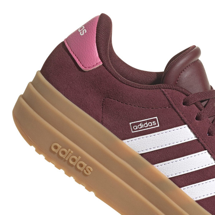 Adidas VL Court Bold, Sneaker Platform Donna - Bianco, Bordeaux