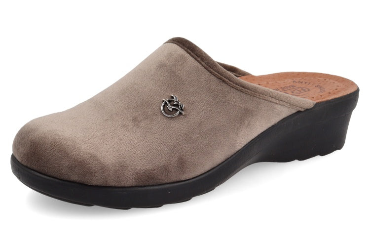 FlyFlot Narbolia L7 X67 PE, Pantofola Donna in Velluto - Bordo, Nero, Rovere, Blu