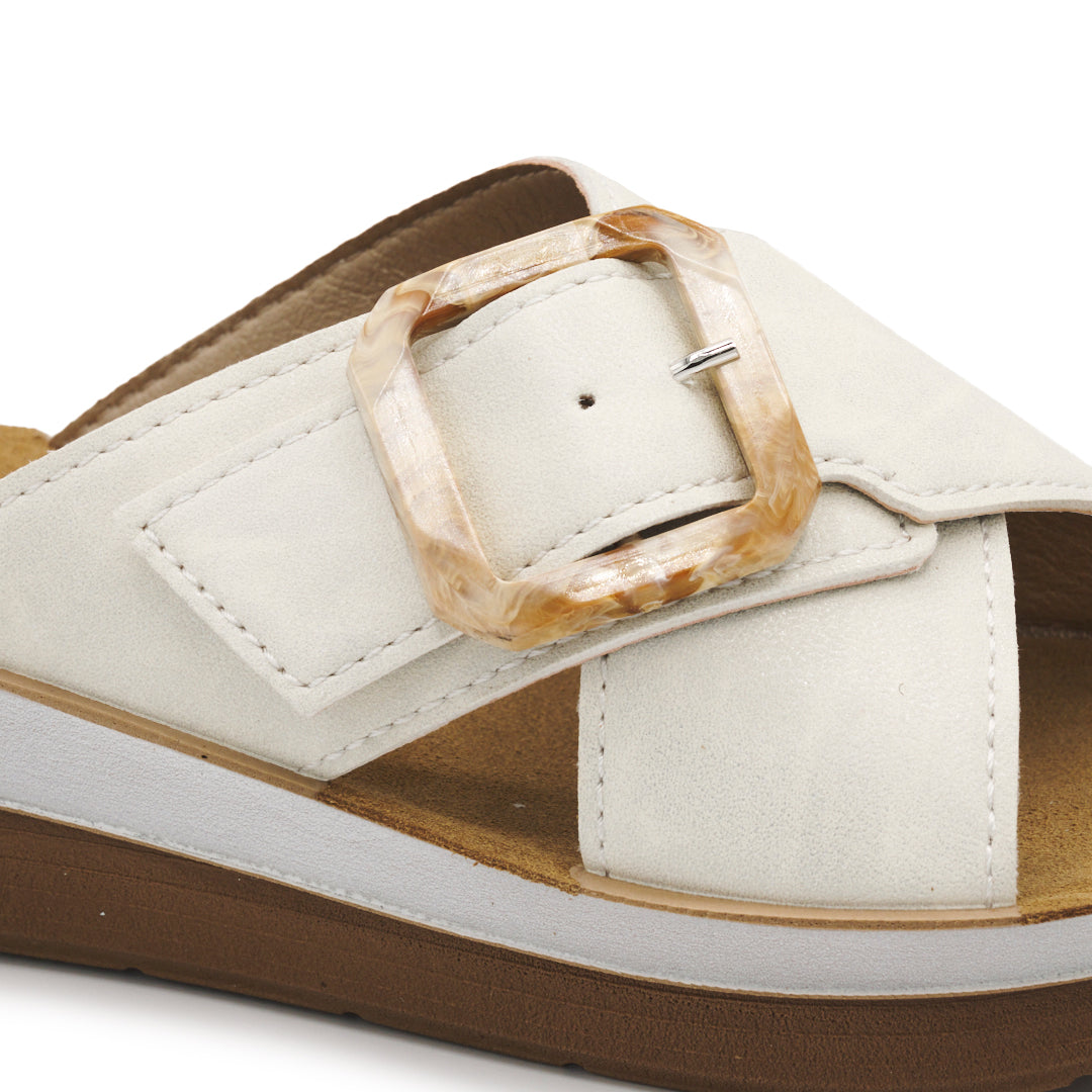 Inblu FT20, Ciabatte Donna Con Fascia Incrociata e Fibbia - Bianco, Rosso