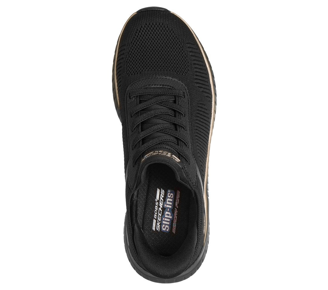 Skechers 117497 Bobs Squad Chaos Current Muse, Fitness Donna Slip-Ins - Nero/Oro