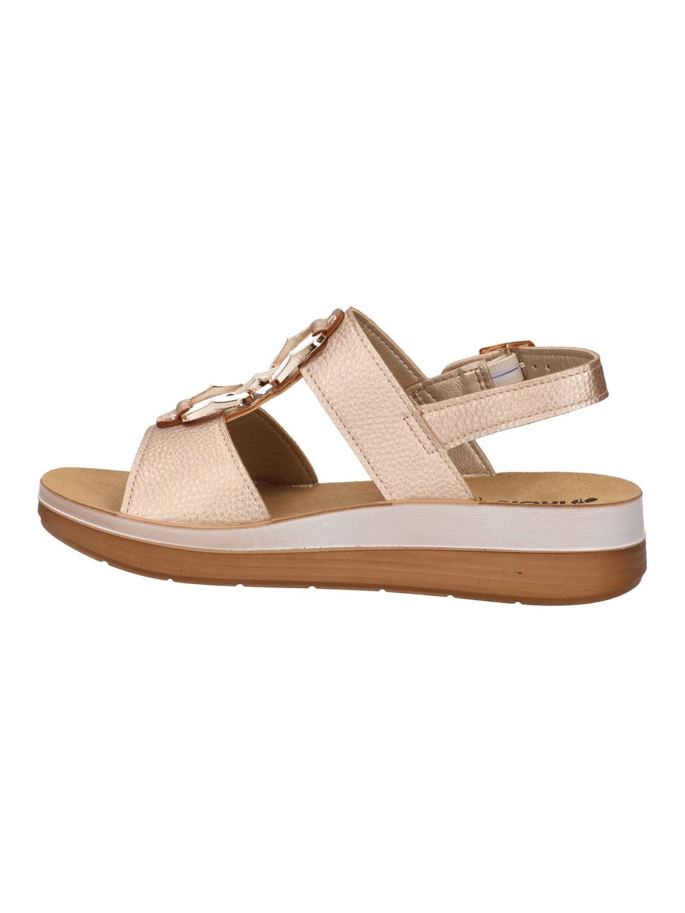 Inblu FT31, Sandali Donna Con Cinturino Elasticizzato e Fibbia - Bianco, Platino