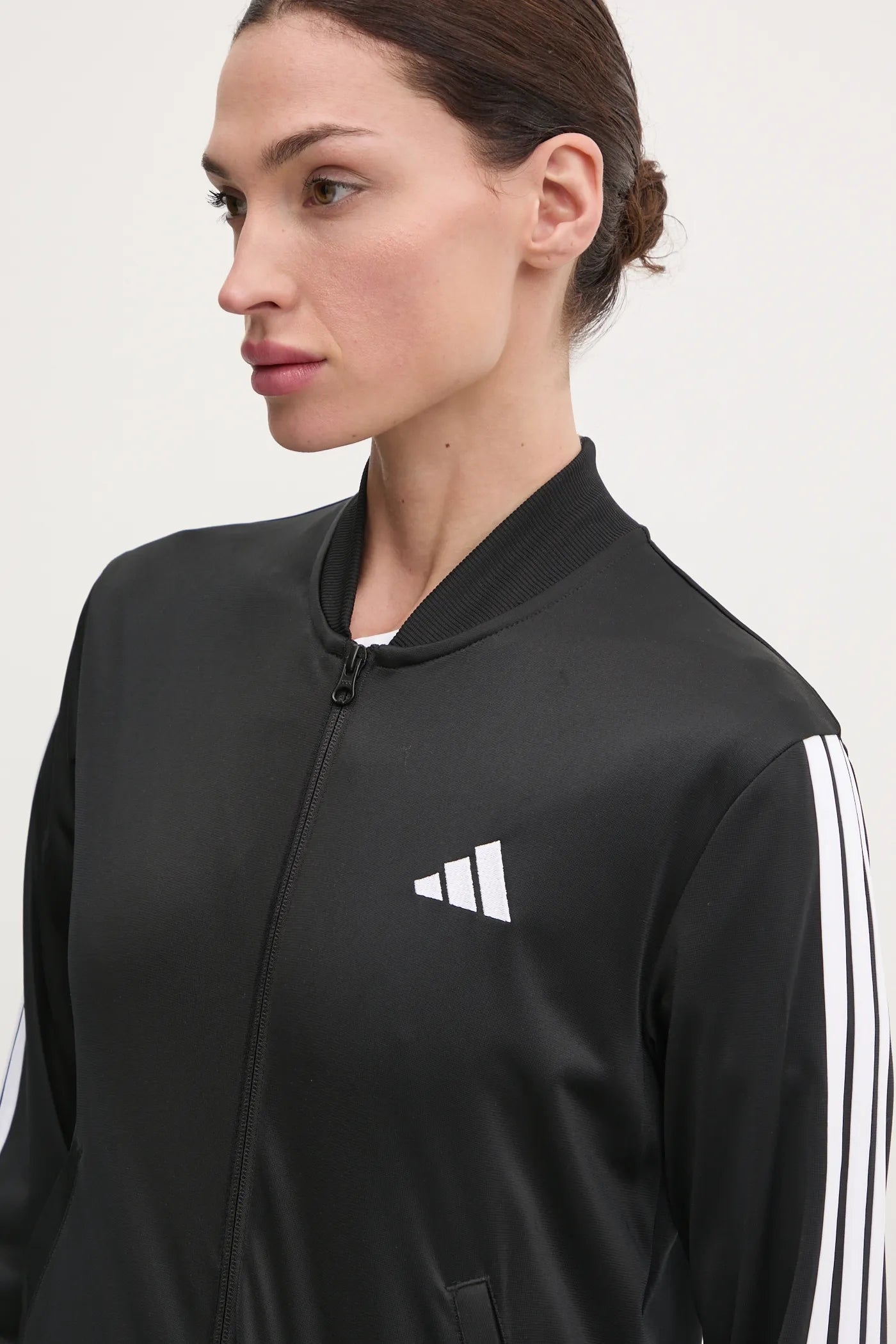 Adidas 3-Stripes, Tuta Da Ginnastica Donna Acetata - Nero, Bordeaux