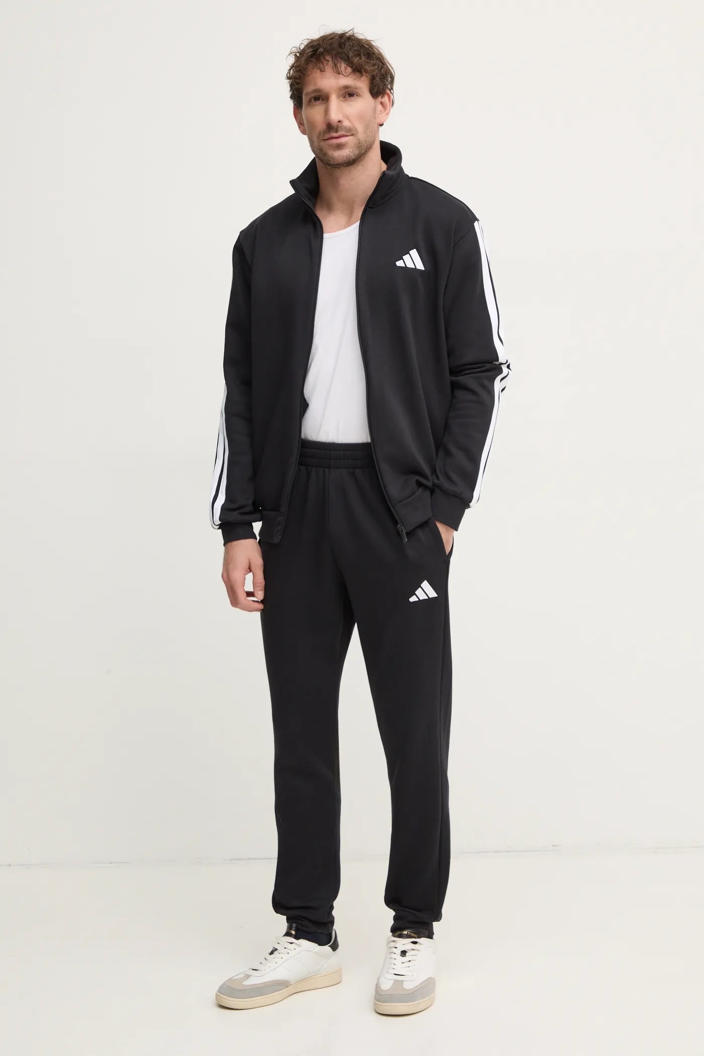 Adidas Tuta Sportswear Basic 3-Stripes Fleece, Tuta Uomo - Nero