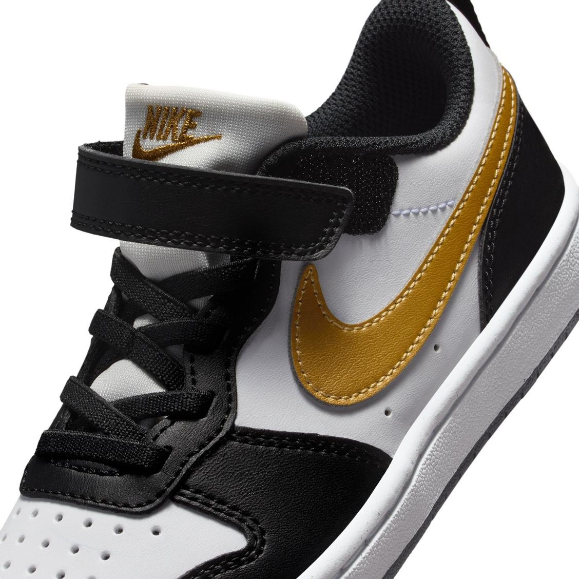 NIKE Court Borough Low Recraft (GS), Sneaker Bambini - Bianco, Bianco/Nero, Nero/Oro