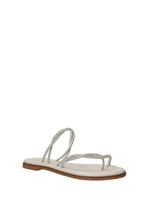 Wcubed Ciabatte Eleganti Con Strass - Bianco