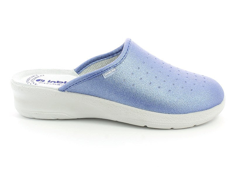 Inblu 5033N, Zoccoli Colorati Classici Con Plantare In Vera Pelle - Rosa, Jeans