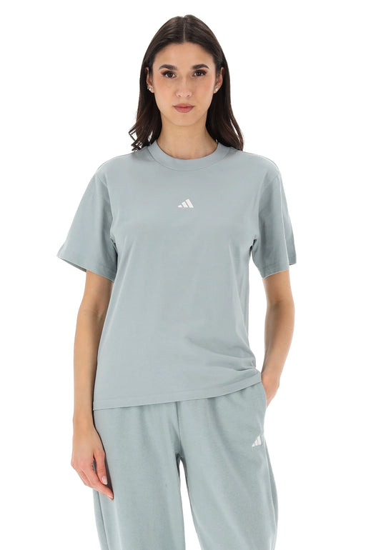 Adidas Essentials Small Logo Cotton Tee, T-Shirt Donna - Verde