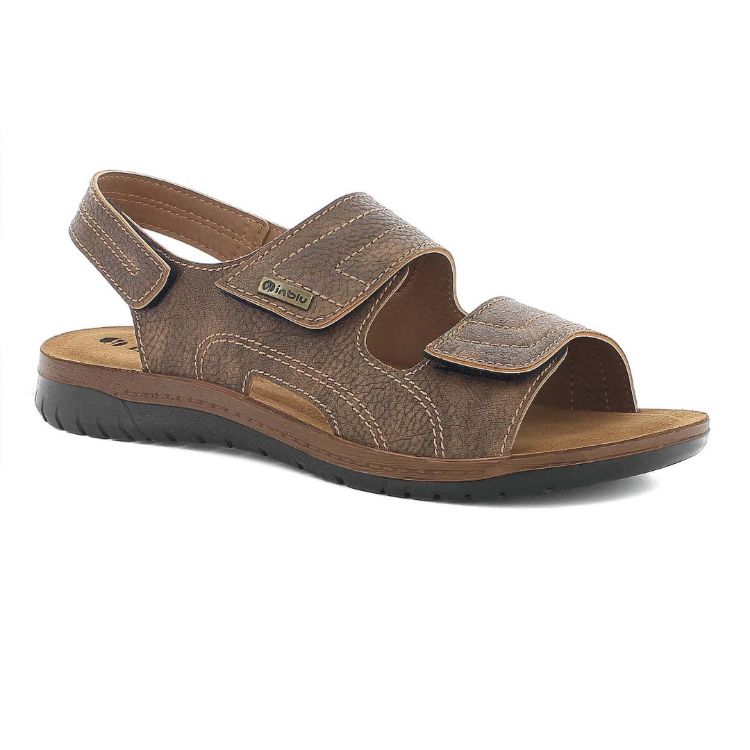 Inblu ID21, Sandali Uomo Tripla Chiusura A Strappo - Testa Di Moro