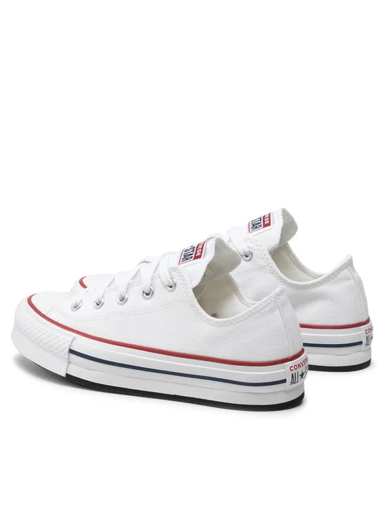 Converse Ctas Eva Lift Ox, Sneaker In Tela - Bianco, Nero