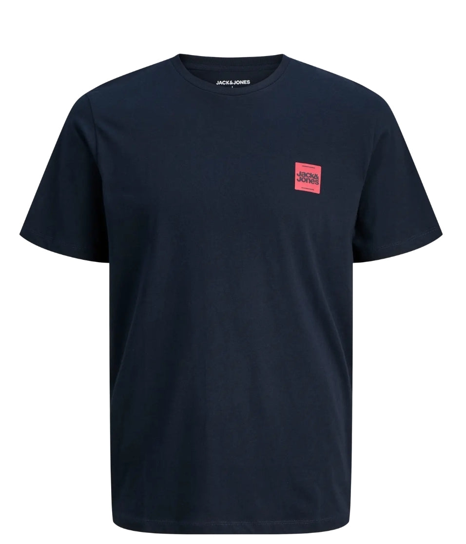 Jack&Jones JJBRANDY TEE SS CREW NECK LN, T-Shirt Uomo - Verde, Navy