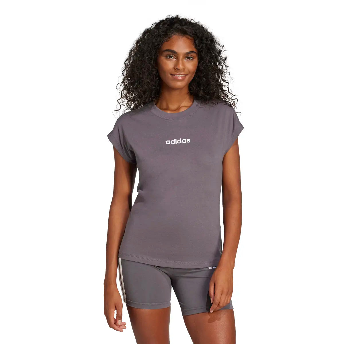 Adidas Essentials, T-Shirt Donna Slim - Grigio