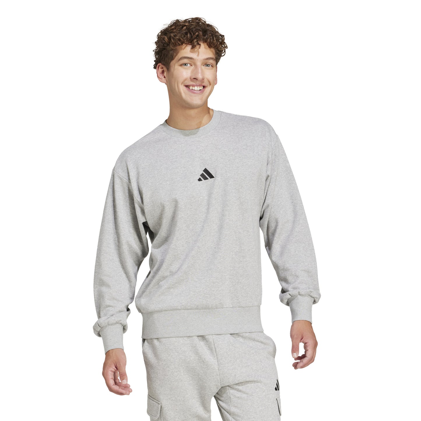 Adidas Essentials Feelcozy, Felpa Uomo - Grigio, Nero