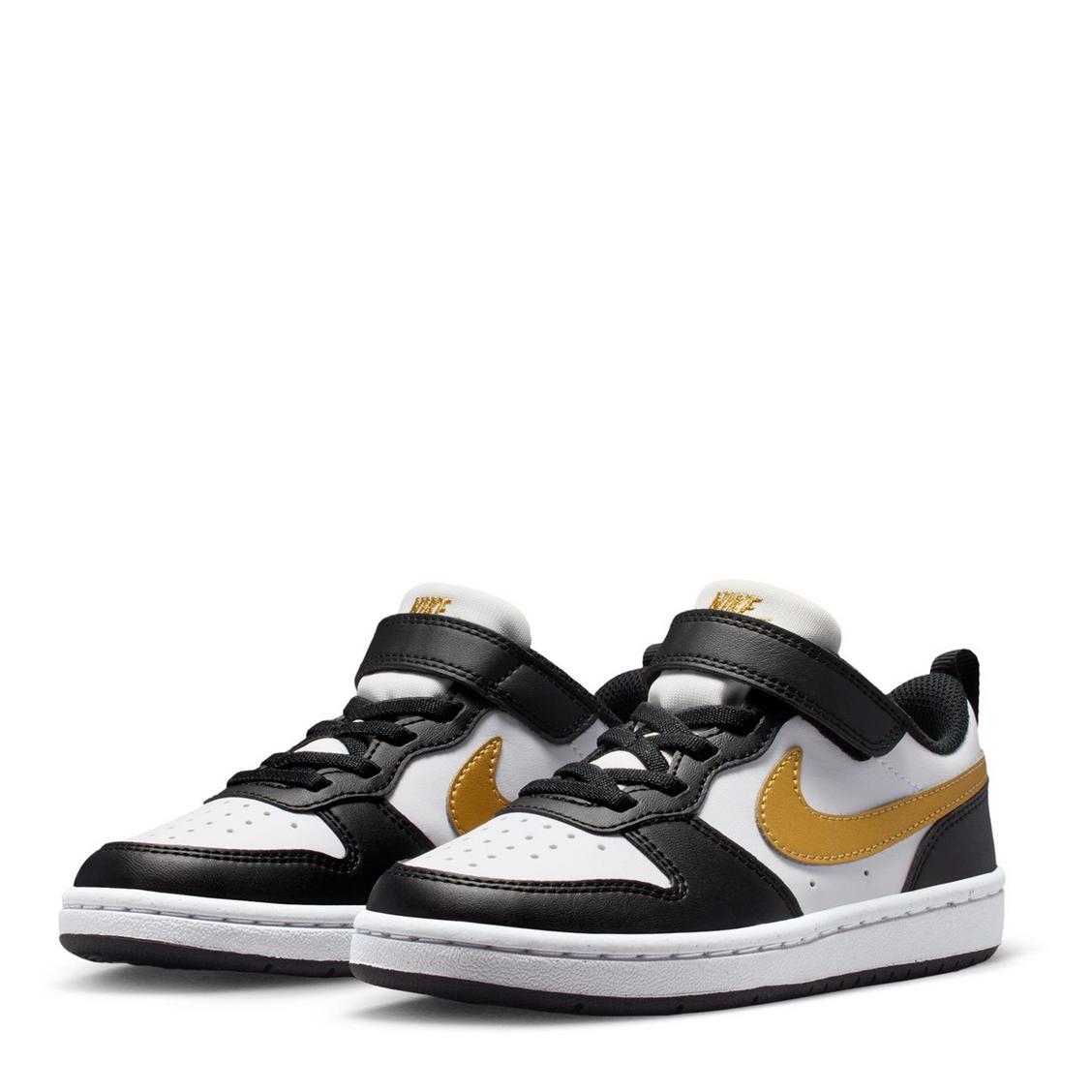 NIKE Court Borough Low Recraft (GS), Sneaker Bambini - Bianco, Bianco/Nero, Nero/Oro