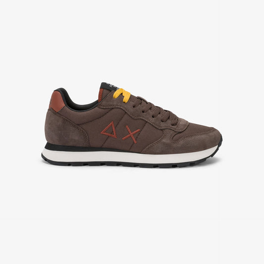 Sun68 Tom Solid, Sneaker Uomo in Suede e Nylon - Marrone, Bianco Panna