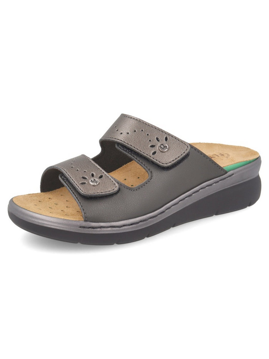 FlyFlot 79 D74 ZV, Ciabatte Donna Con Doppia Fibbia - Beige, Antracite