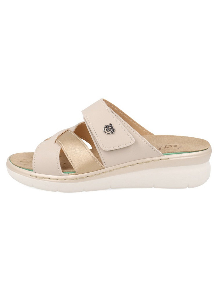 FlyFlot 79 007 ZV, Ciabatte Donna Con Strappo e Plantare Estraibile - Beige