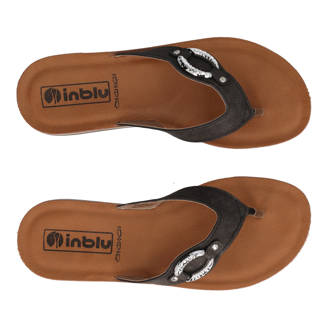 Inblu ZO19, Infradito Donna - Nero, Bianco, Bronzo