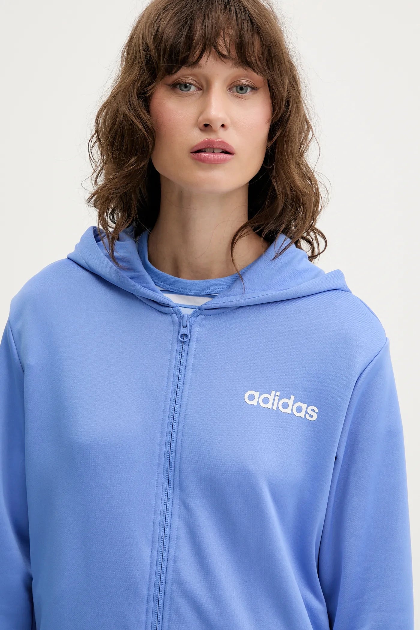 Adidas Tuta Essentials Linear, Tuta Da Ginnastica Donna - Blu/Celeste