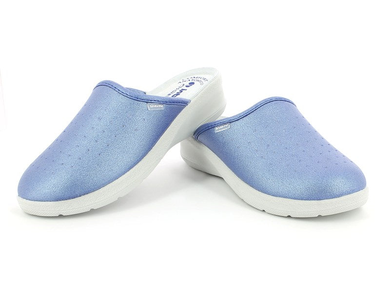 Inblu 5033N, Zoccoli Colorati Classici Con Plantare In Vera Pelle - Rosa, Jeans