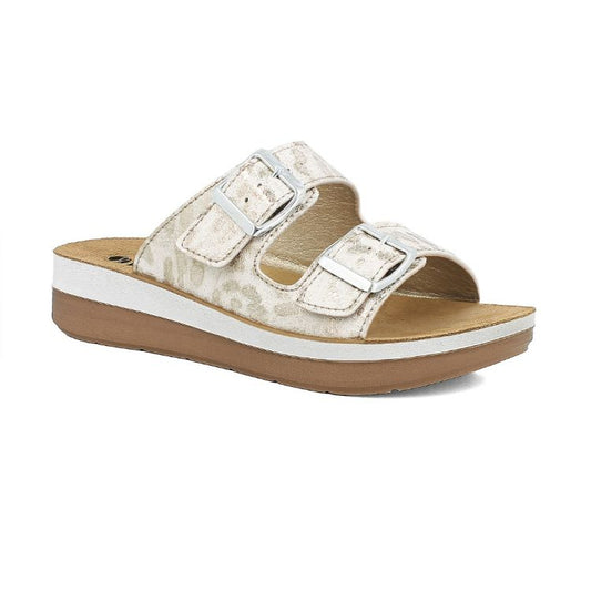 Inblu FT26, Ciabatte Donna Con Doppia Fascia Con Doppia Fibbia - Sabbia, Bianco