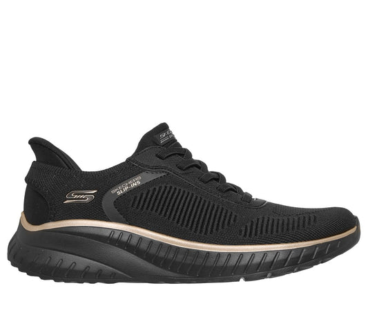 Skechers 117497 Bobs Squad Chaos Current Muse, Fitness Donna Slip-Ins - Nero/Oro